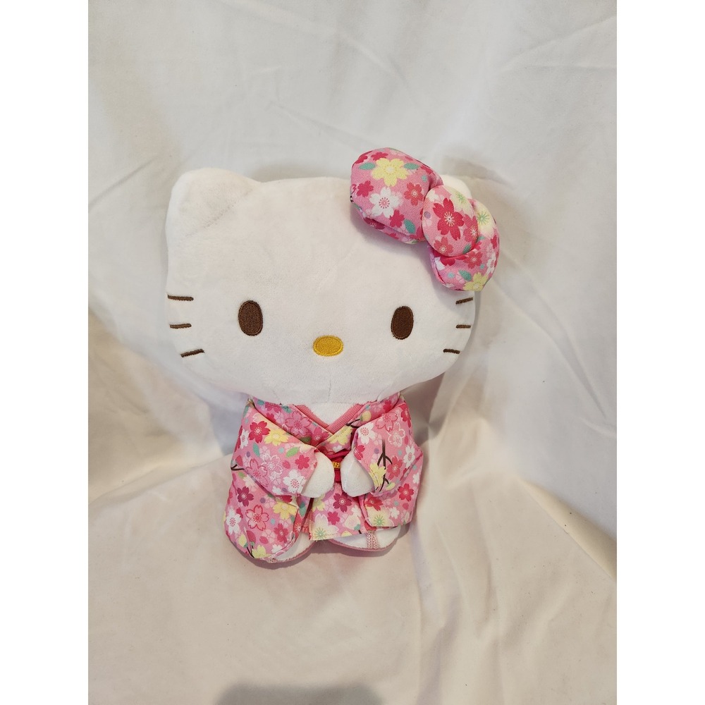 Sanrio Hello Kitty Plush Pink Floral Kimono Cherry Blossom Japanese Doll
